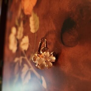 JTV Rose Quartz White Zircon 18K Rose Gold Over Silver Ring